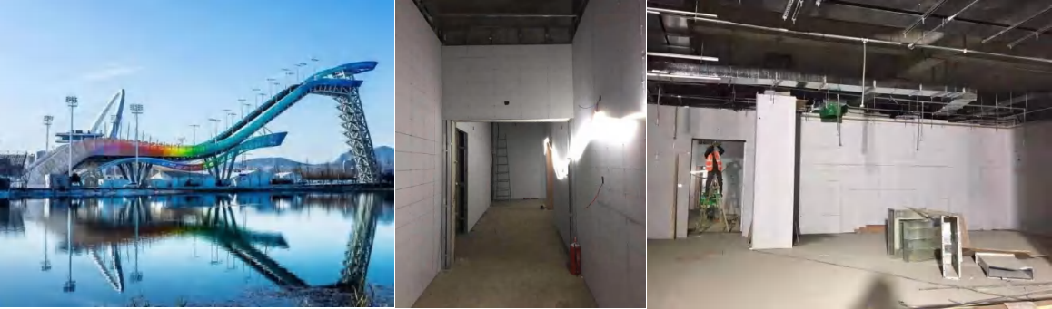 Zhongjing fibre cement board interior wall lining at Shougang Ski Jump Center Beijing 2022 Winter Olympics