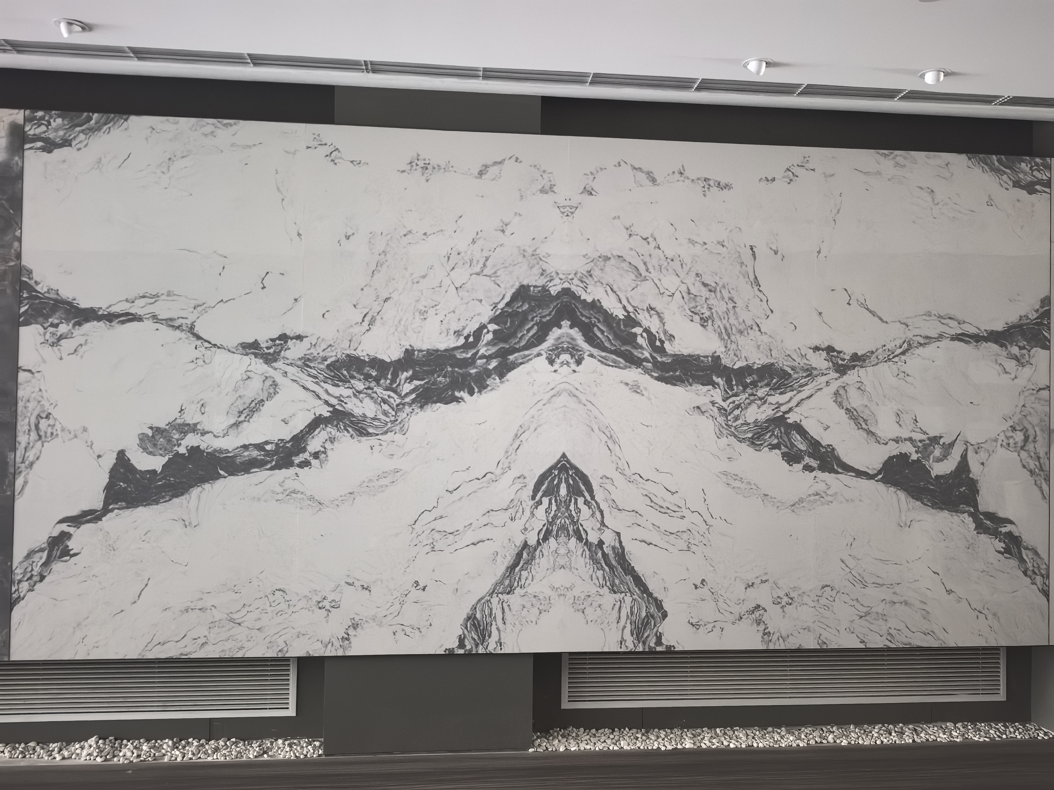 Zhongjing Crystal Gorgeous Board — digital-print marble texture panel with spec sheet overlay